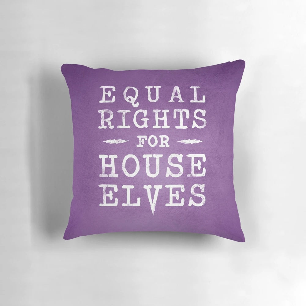 A soft, plush pillow featuring the iconic Dobby the House Elf, a symbol of the fight for elf rights and equality.