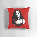 "Five by Five" Pillow featuring a design inspired by the iconic character Faith Lehane from Buffy the Vampire Slayer