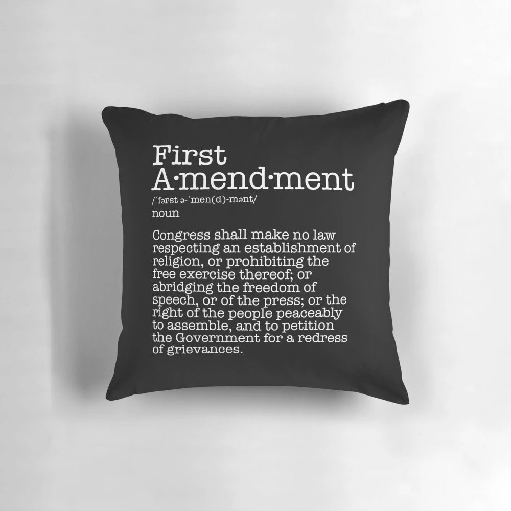 First Amendment Constitution Free Speech Pillow - Patriotic Pillow Showcasing Civil Liberties