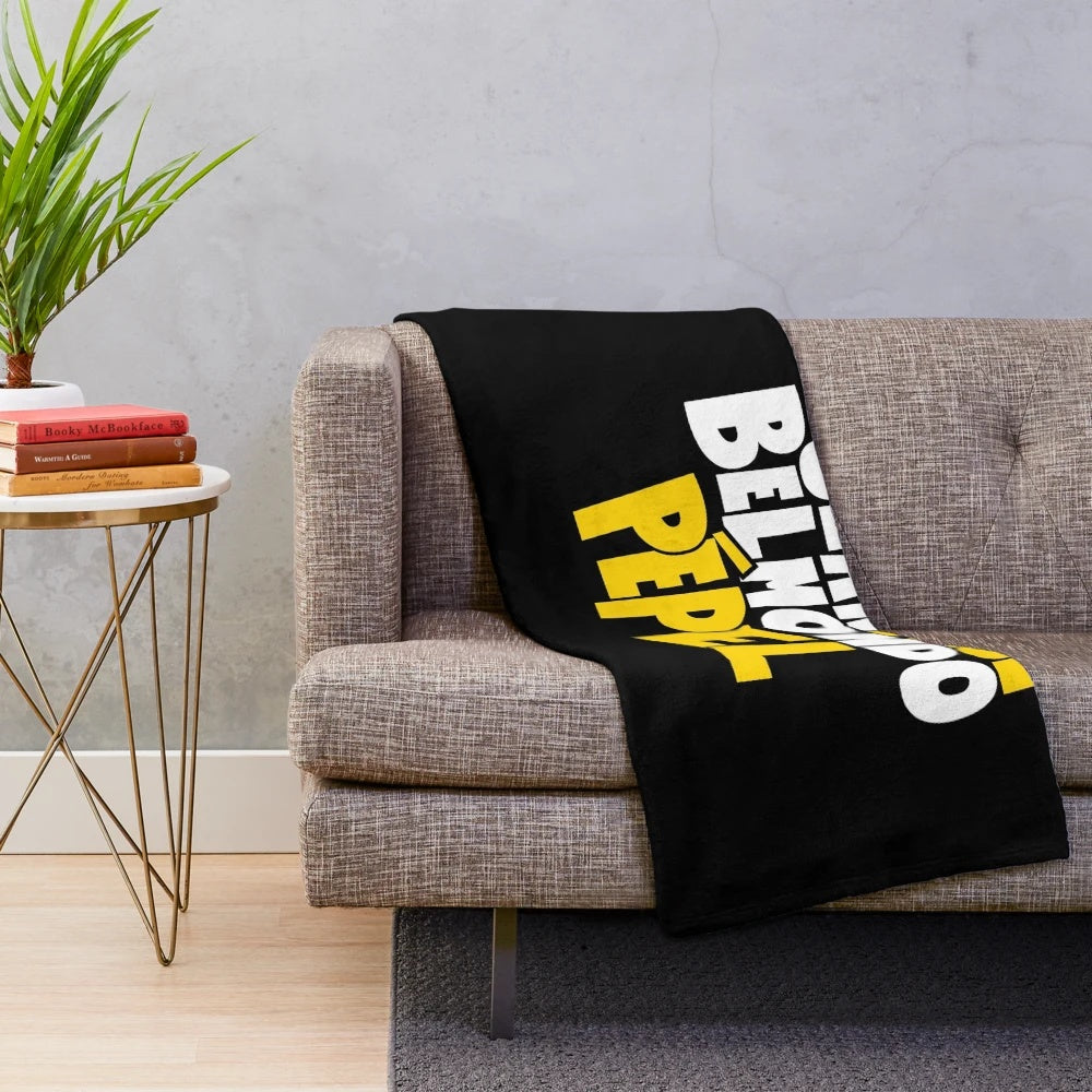 Plush blanket featuring iconic French actor Jean-Paul Belmondo