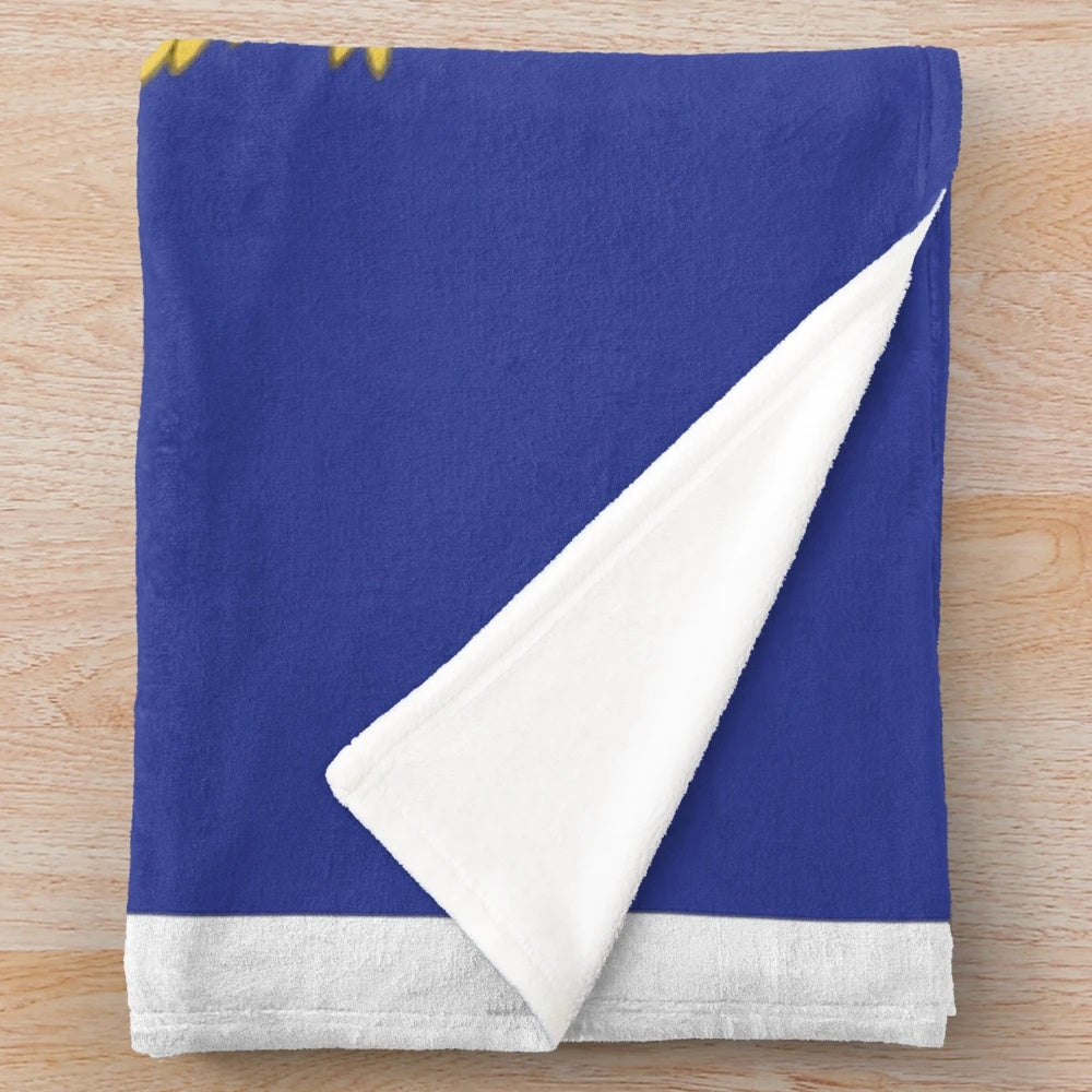 Plush blanket featuring the French flag and image of Napoleon Bonaparte