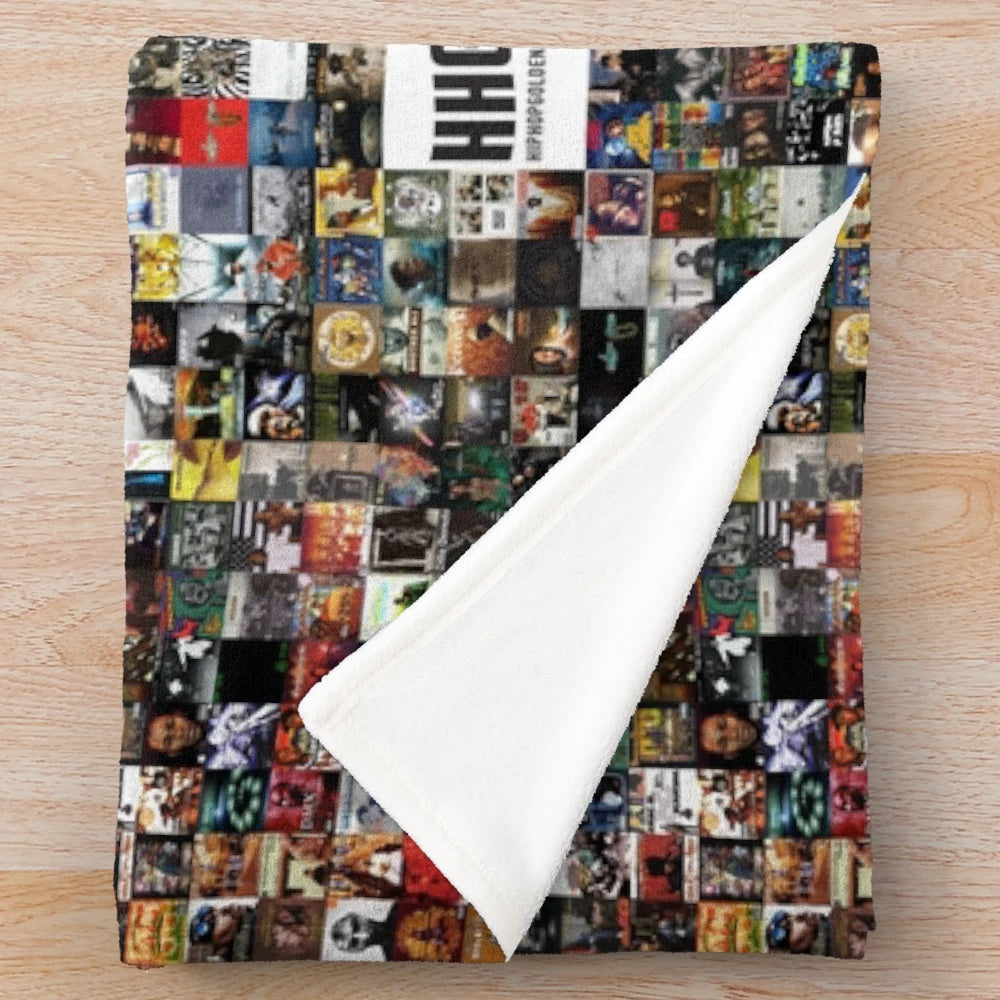 Plush blanket featuring the best hip hop albums from 1980 to 2019