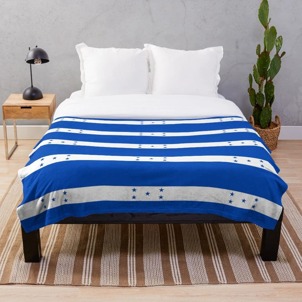 Honduran flag design printed on a plush, soft blanket