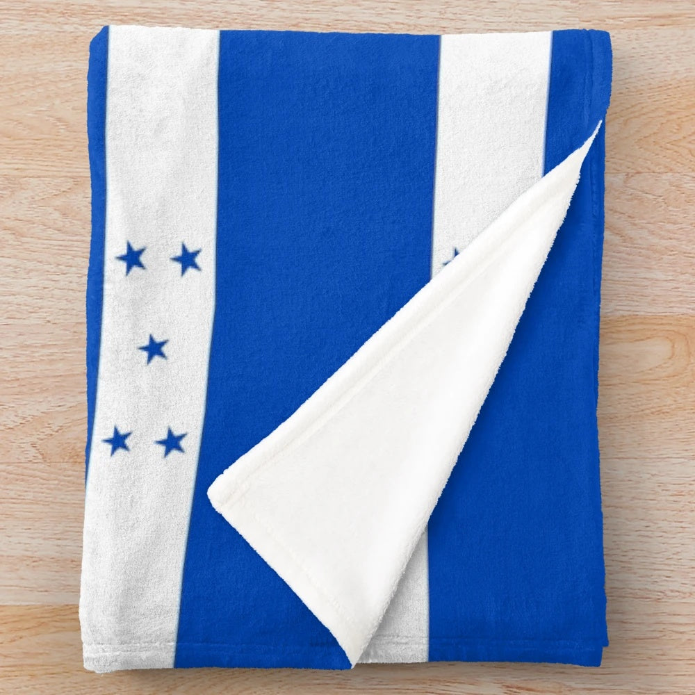 Honduran flag design printed on a plush, soft blanket