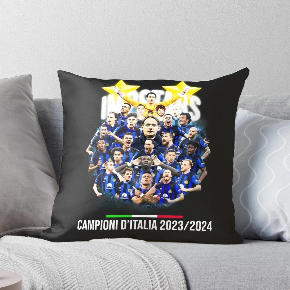 Pillow featuring the Inter Milan team crest and "Campioni d'Italia" text, commemorating their 2023/24 Serie A championship.