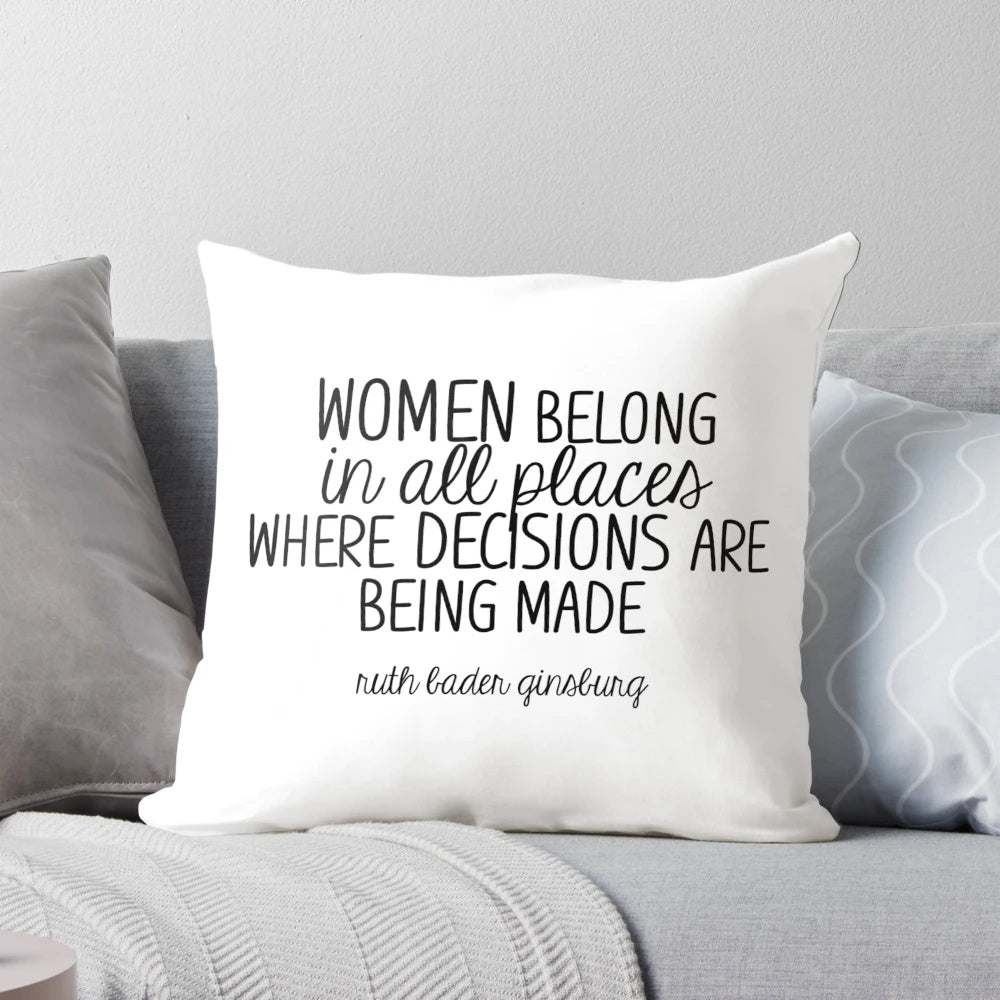 Plush Ruth Bader Ginsburg Pillow Showcasing the Iconic Supreme Court Justice