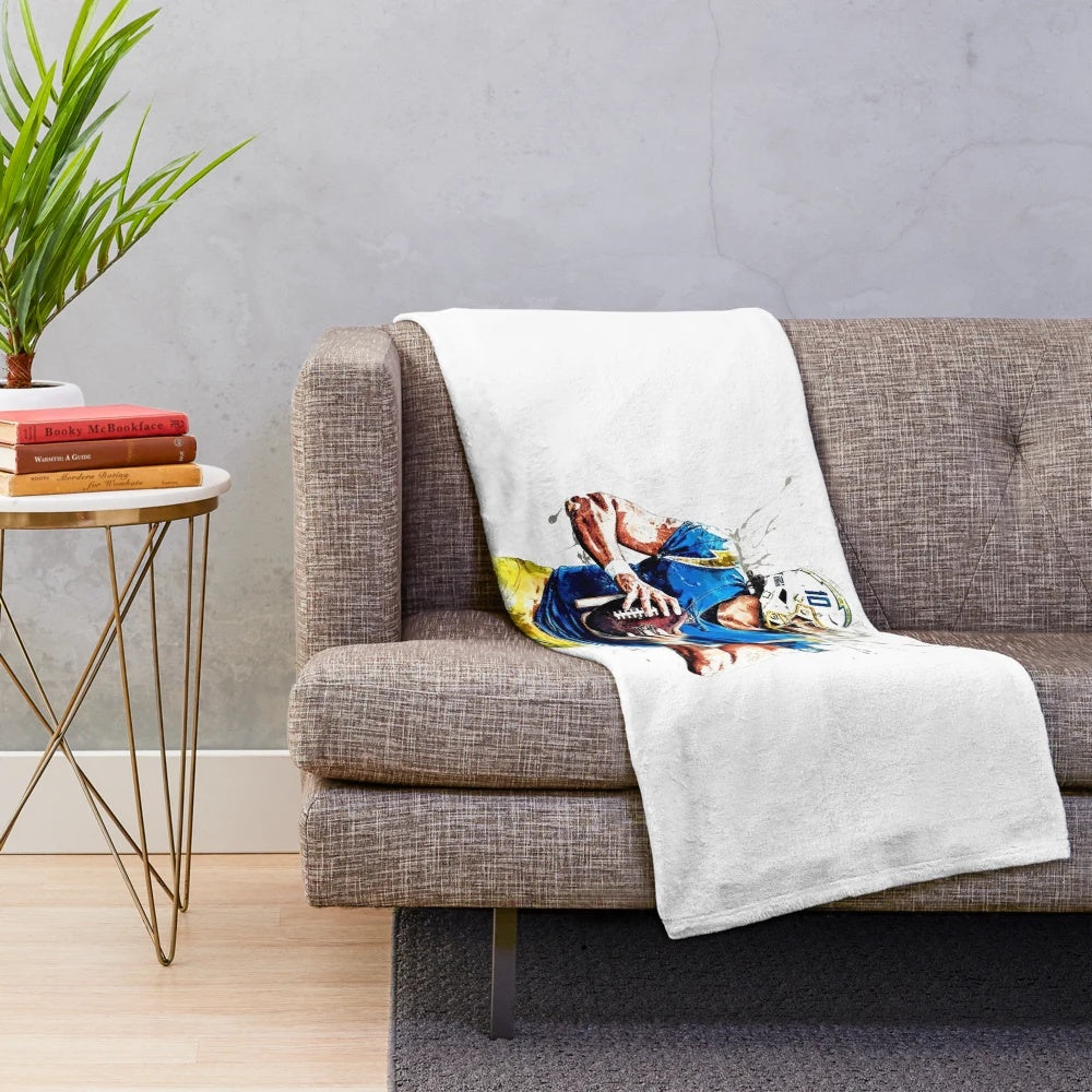 Justin Herbert Art Plush Blanket featuring the Oregon Ducks quarterback