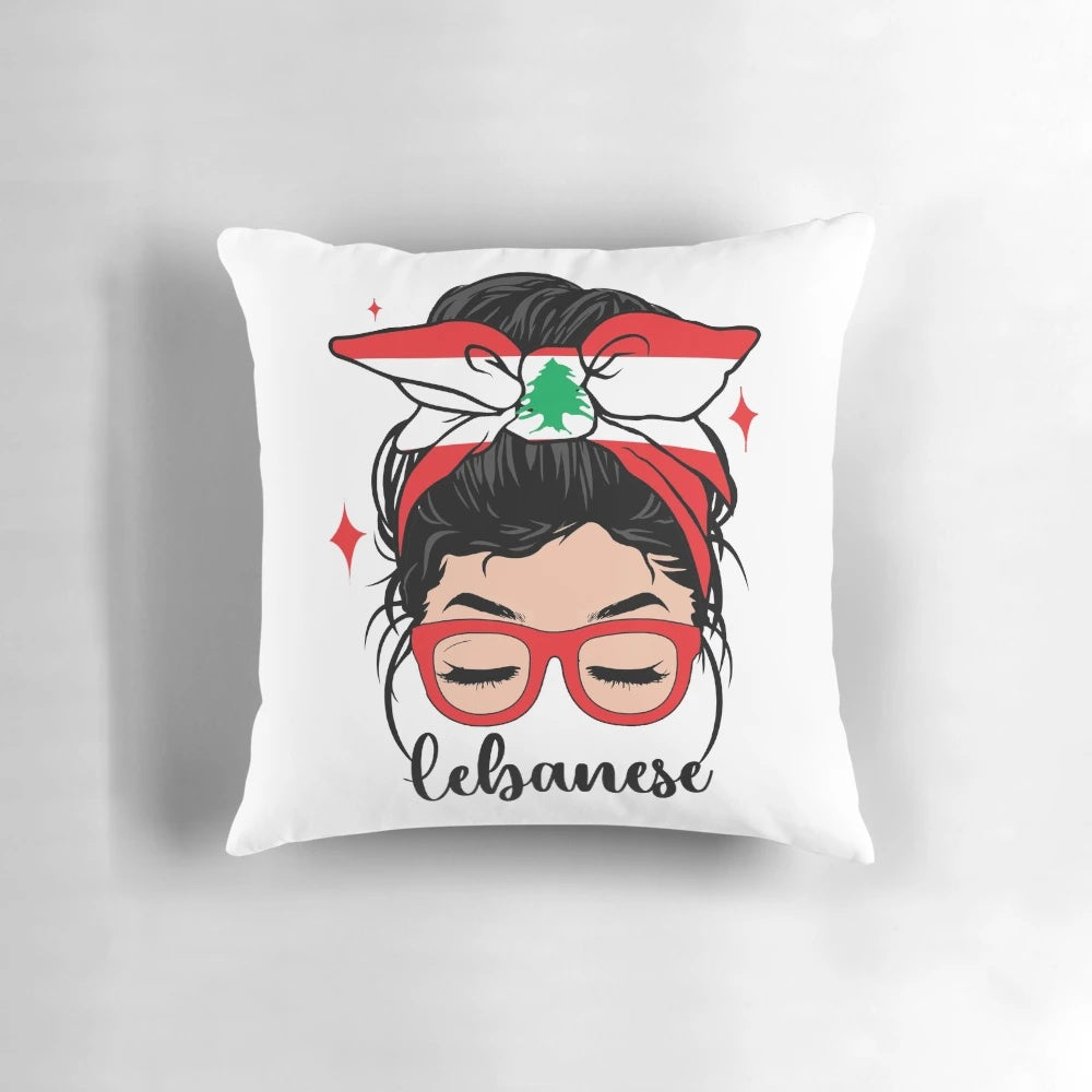Colorful Lebanese flag-themed decorative pillow