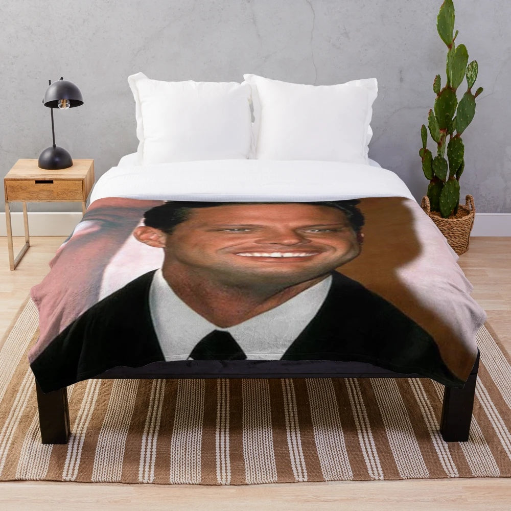 Luis Miguel abstract art portrait plush blanket