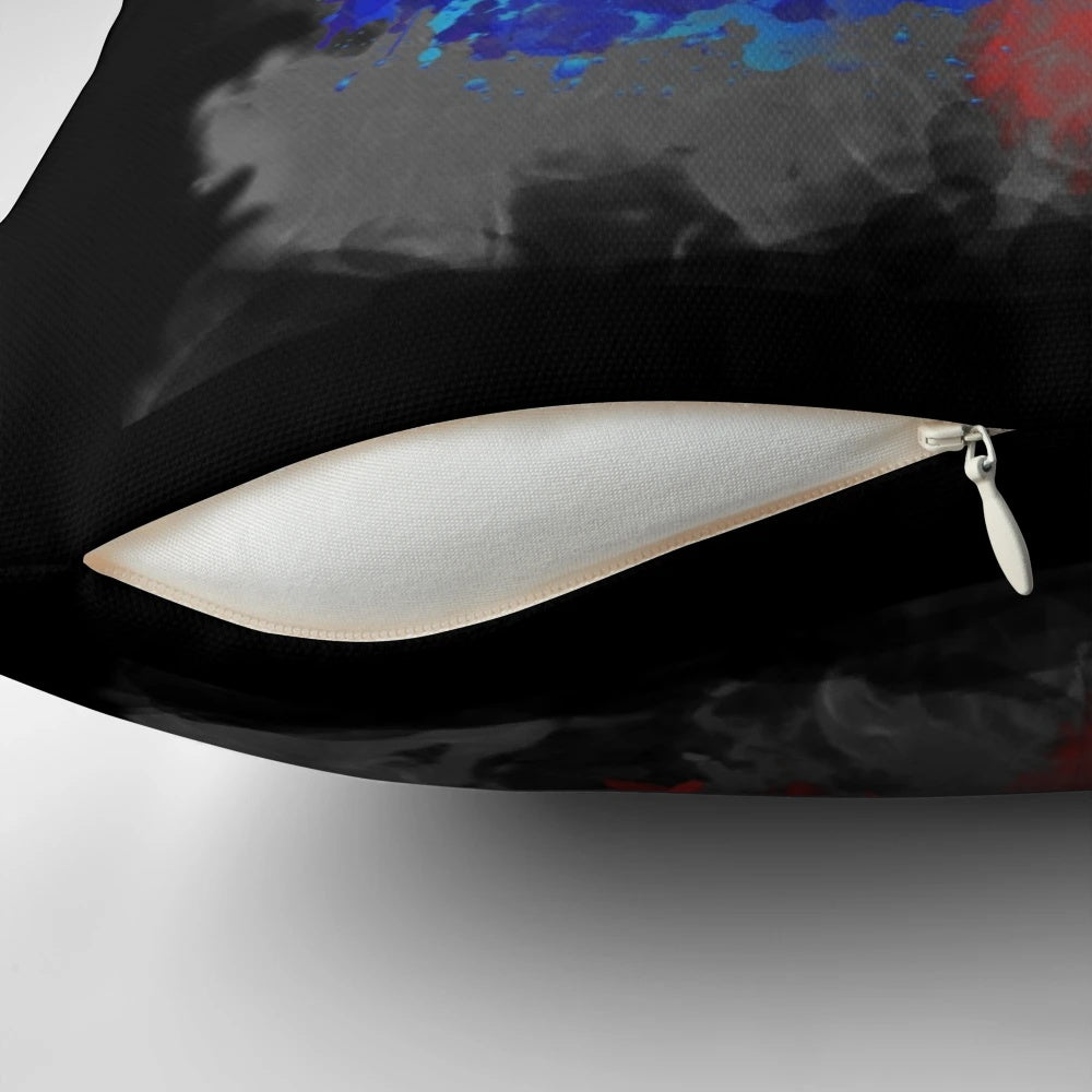 Digital artwork of Messi celebrating on a decorative pillow
