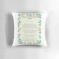 When I Am Among the Trees' poem pillow featuring nature-inspired design and verse by renowned poet Mary Oliver