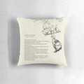 A decorative pillow featuring the "Wild Geese" poem by Mary Oliver, with a design of geese in flight.