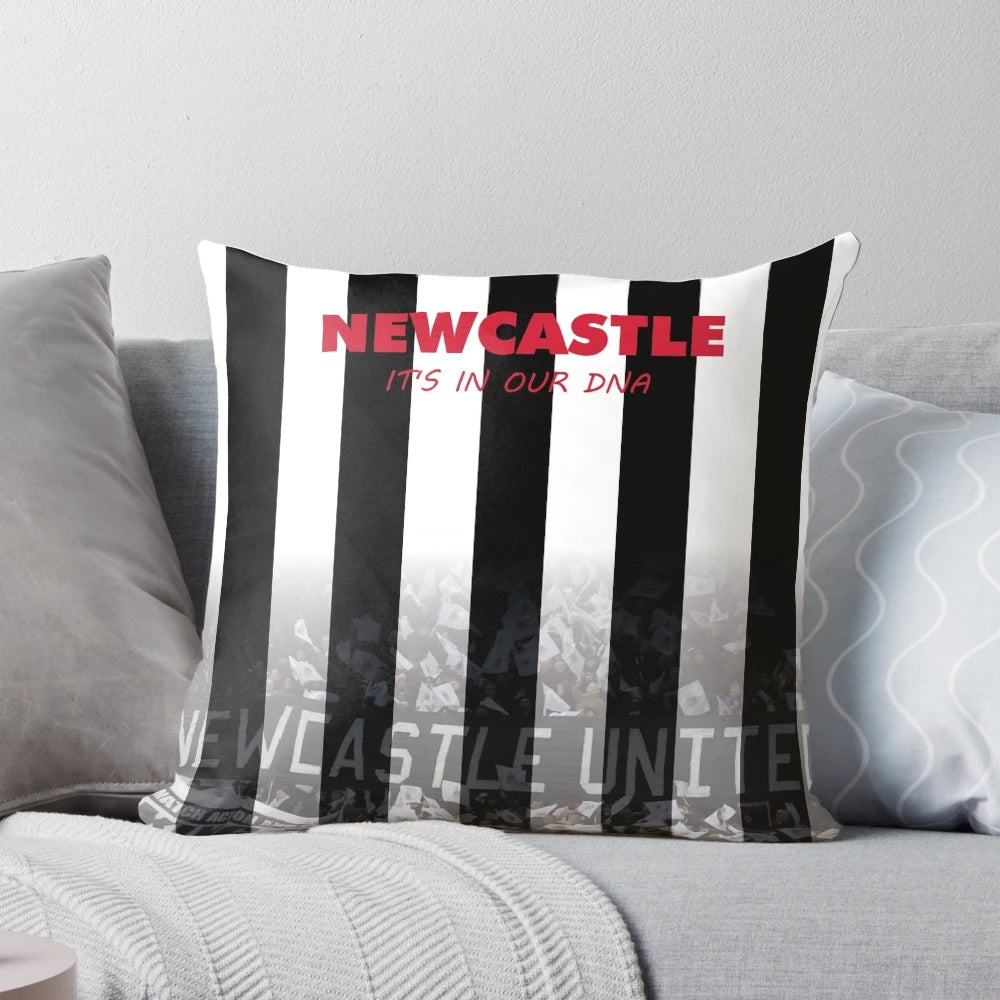 Newcastle United-themed pillow featuring the club's iconic crest and colors