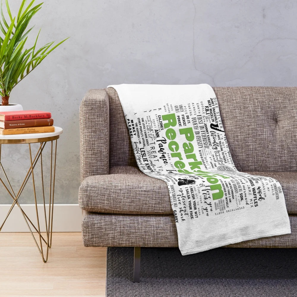 Parks and Recreation Themed Plush Blanket with Memorable Quotes