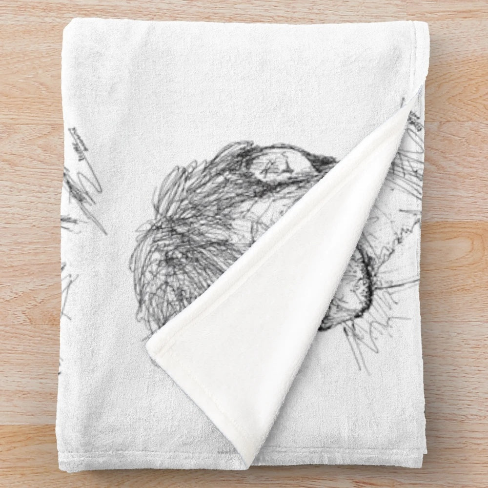 Pedro Pascal portrait printed on a cozy plush blanket