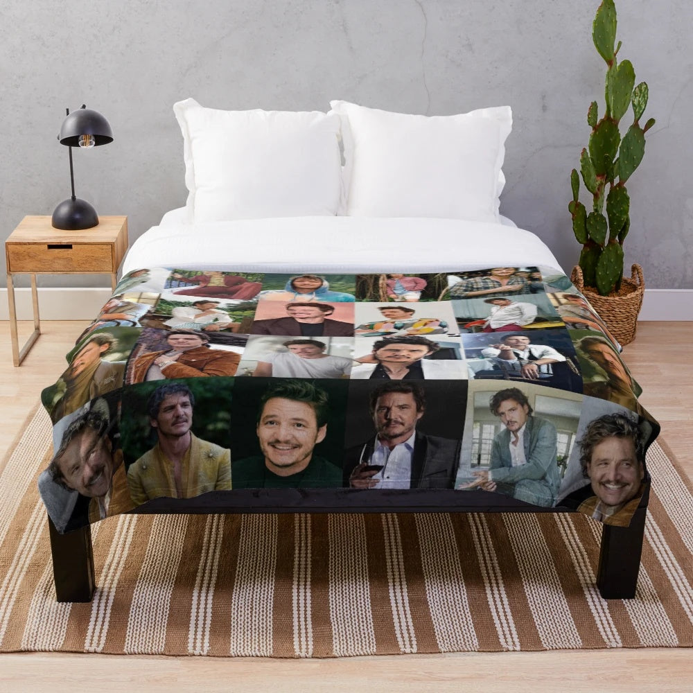 Pedro Pascal Plush Blanket featuring the talented actor