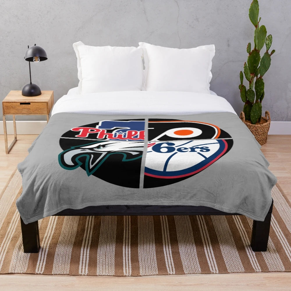 Philadelphia sports-themed plush blanket