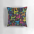 Pieces of Pi Pillow, a math-inspired, geeky home decor item featuring the symbol for pi.