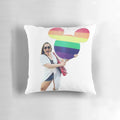 Jessica Vosk Pride Pillow, a colorful and stylish decorative pillow featuring the pride flag