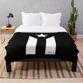 Black Puerto Rican Flag Plush Blanket showcasing the flag of Puerto Rico