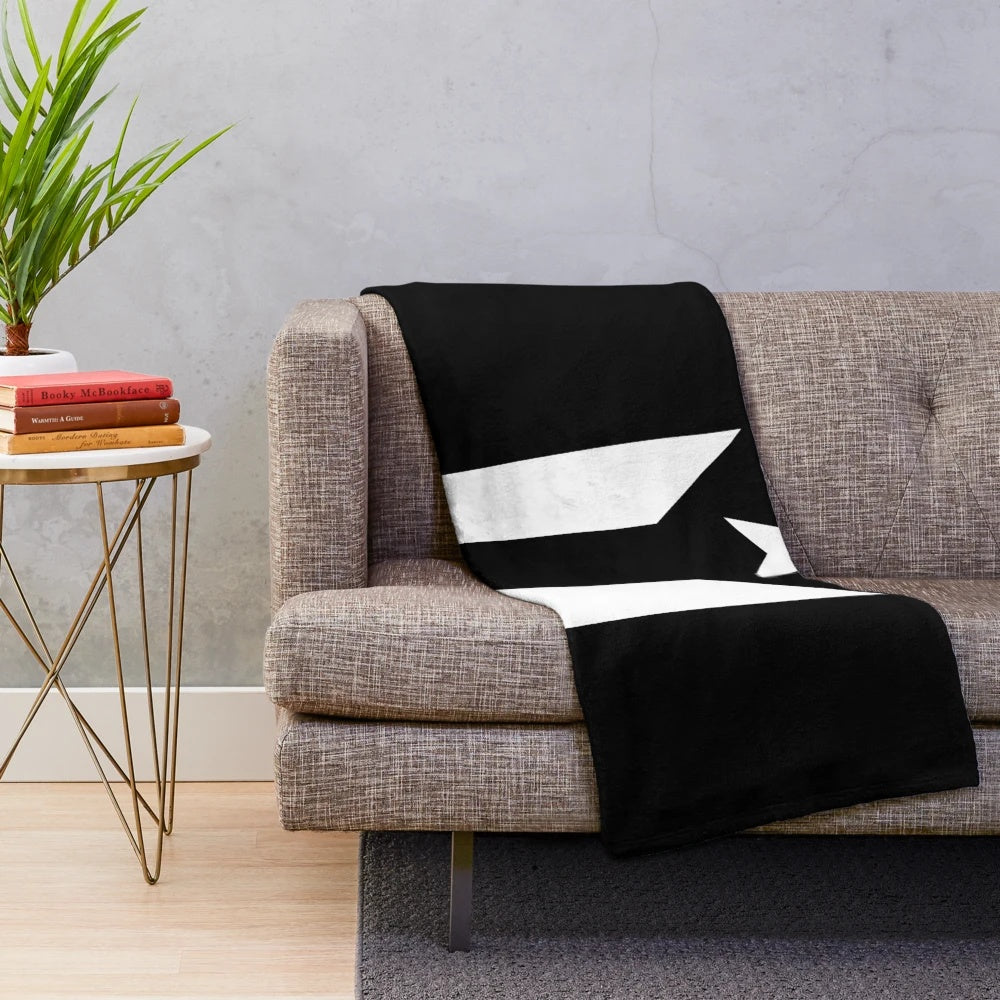 Black Puerto Rican Flag Plush Blanket showcasing the flag of Puerto Rico