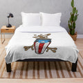 Coquí Taíno playing the Puerto Rican Flag Conga Plush Blanket