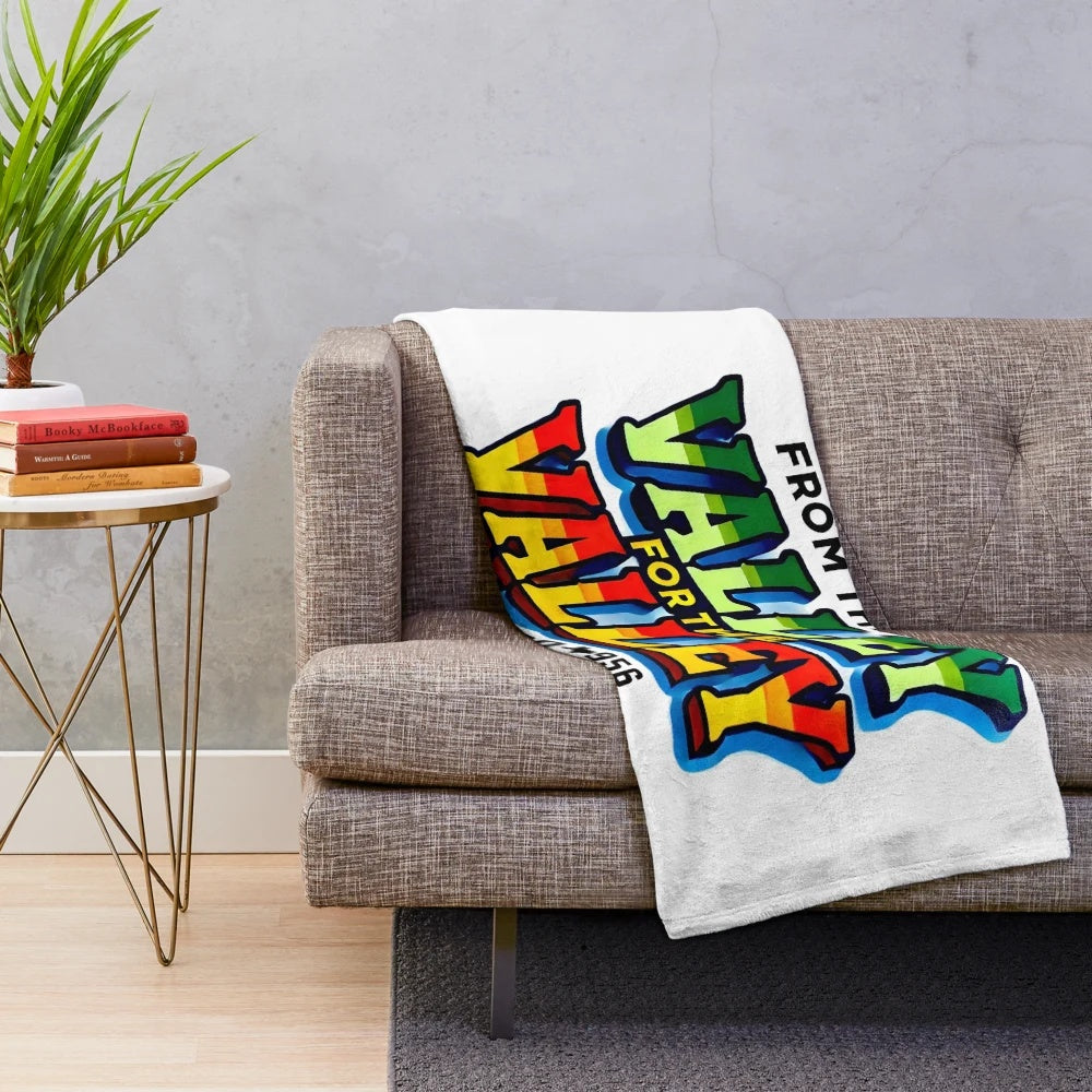 Puro 956 inspired plush blanket featuring valley culture and community spirit