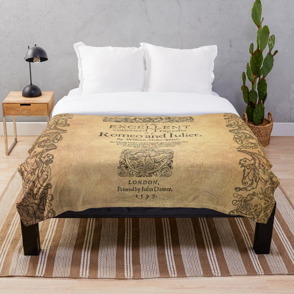 Romeo and Juliet 1597 Plush Blanket featuring Shakespeare's iconic tragedy