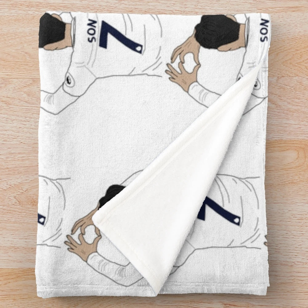 Son Heung Min Plush Blanket - Commemorative Throw for Football Fans