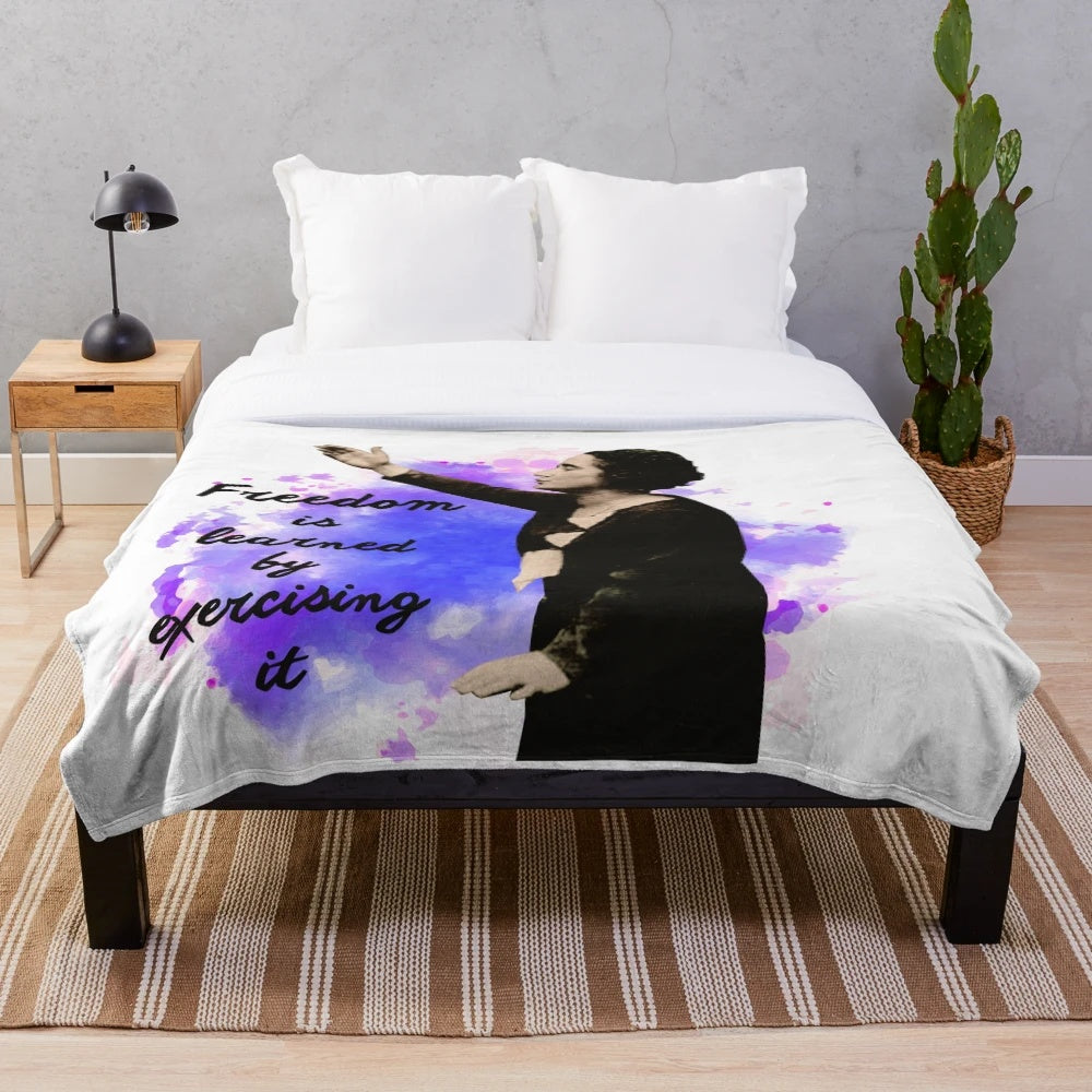 Plush blanket featuring Spanish civil rights leader Clara Campoamor