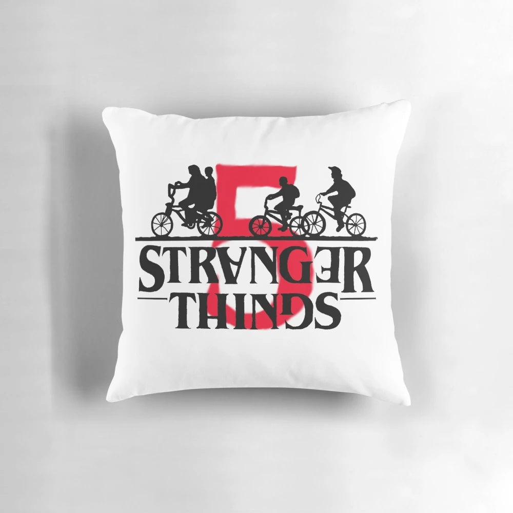 Stranger Things Season 5 Pillow featuring the main characters