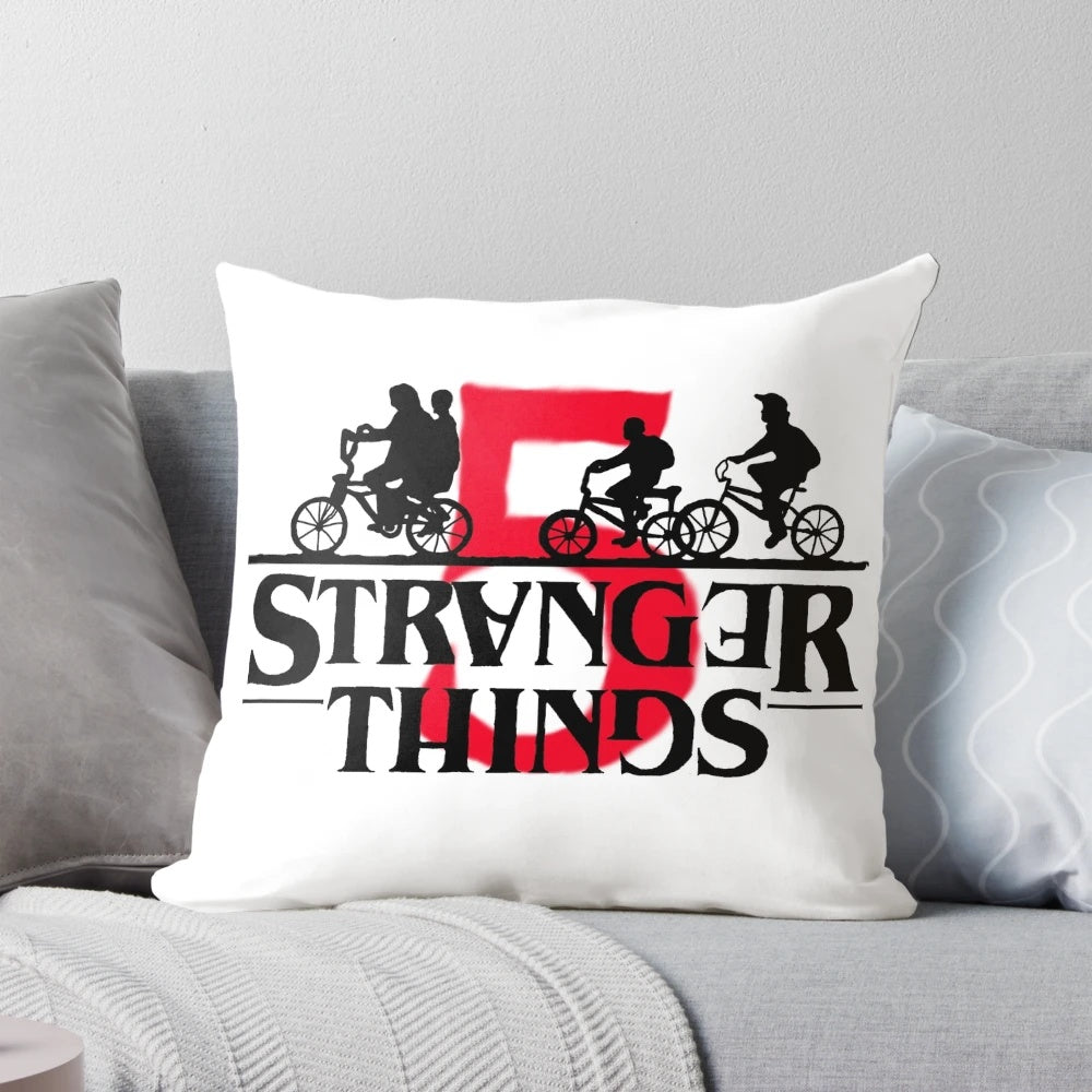 Stranger Things Season 5 Pillow featuring the main characters
