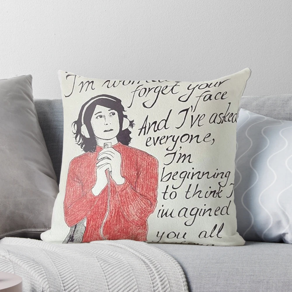 Cozy Arctic Monkeys-inspired pillow featuring Alex Turner's likeness from the Cornerstone song