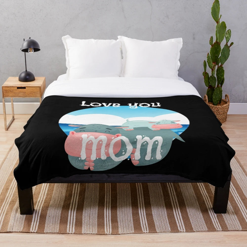 Plush blanket with "Best Mom In The History Of Ever" text