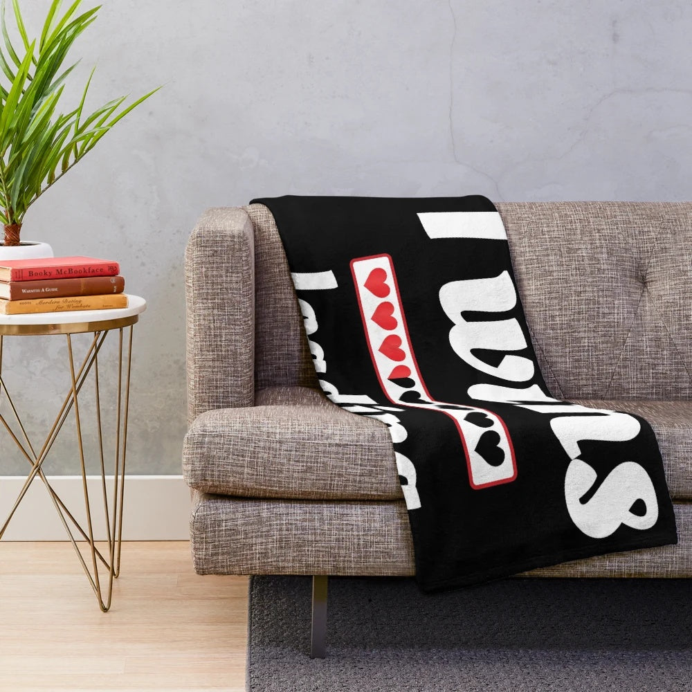 Plush blanket with the text "Best Mom In The History Of Ever, Twins Loading