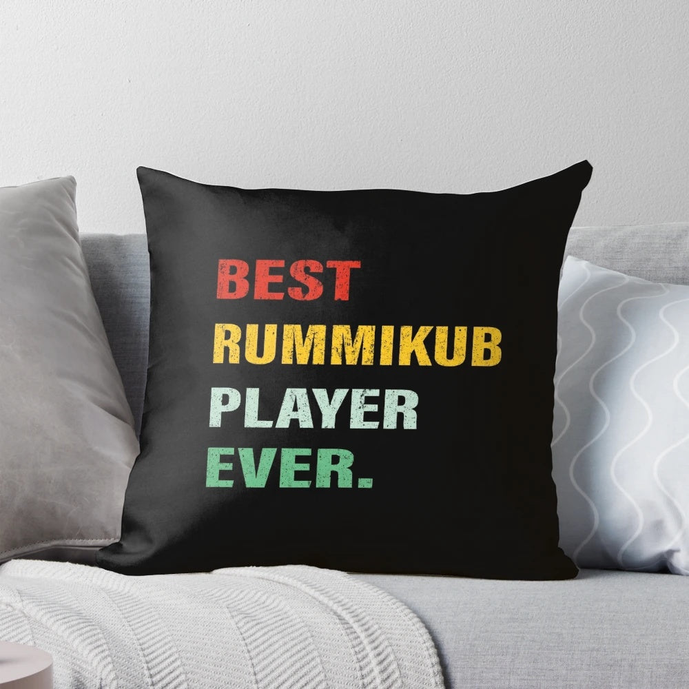 Rummikub lover pillow with the text "Best Rummikub Player Ever