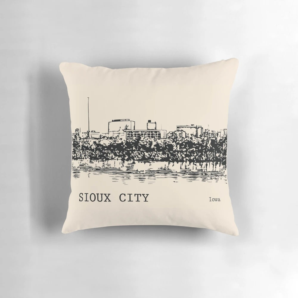 Sioux City, Iowa Skyline Pillow