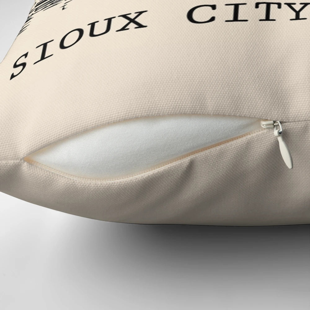 Sioux City, Iowa Skyline Pillow