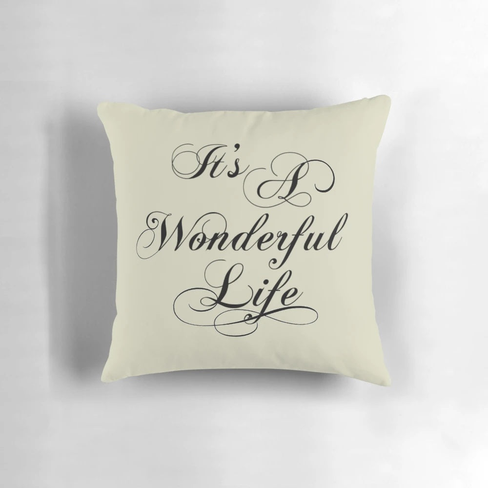 A cozy and nostalgic pillow featuring the beloved characters from the classic Christmas film, "It's a Wonderful Life".