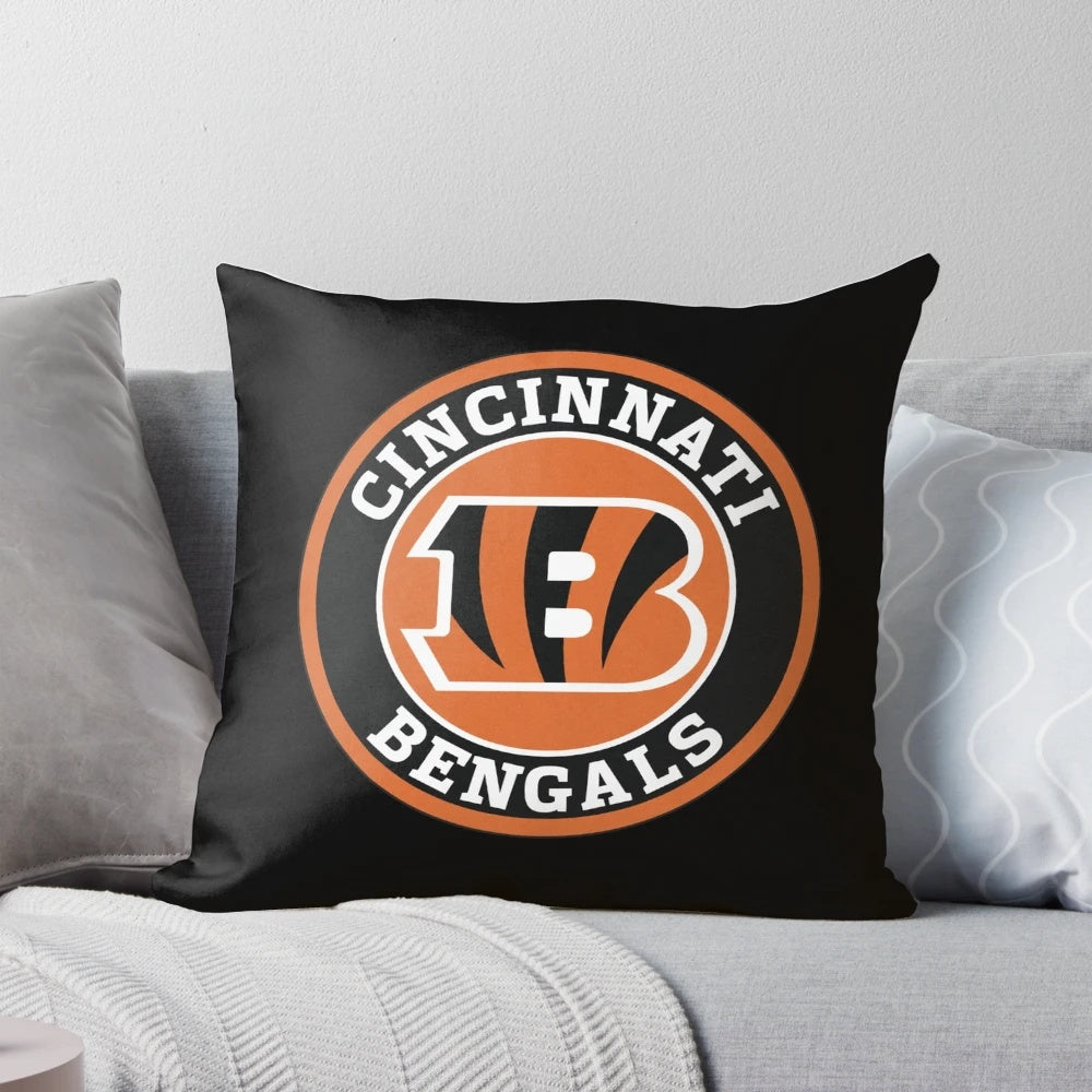 Bengals City Pillow featuring the Cincinnati Bengals logo and Joe Burrow