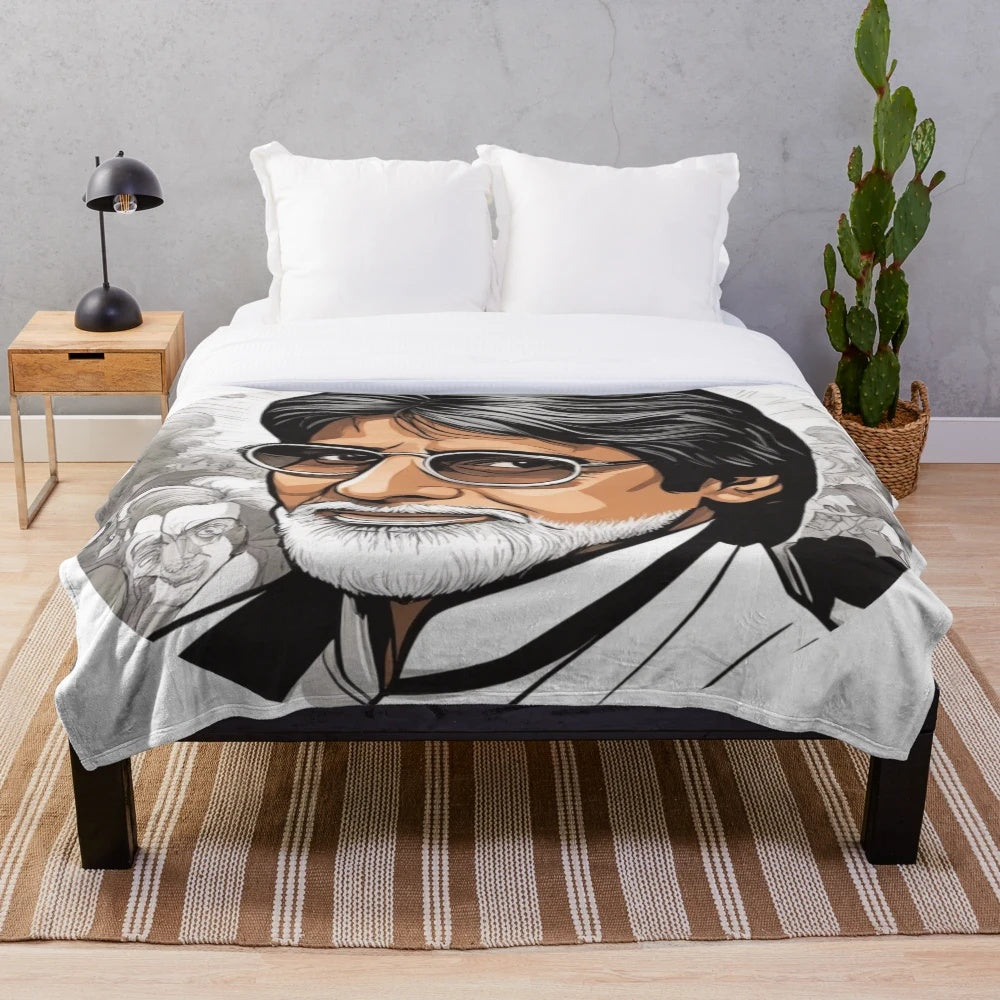 Amitabh Bachchan Bollywood Legend Plush Blanket