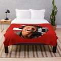 Plush blanket featuring a cartoon image of the comedy legend, Robin Williams