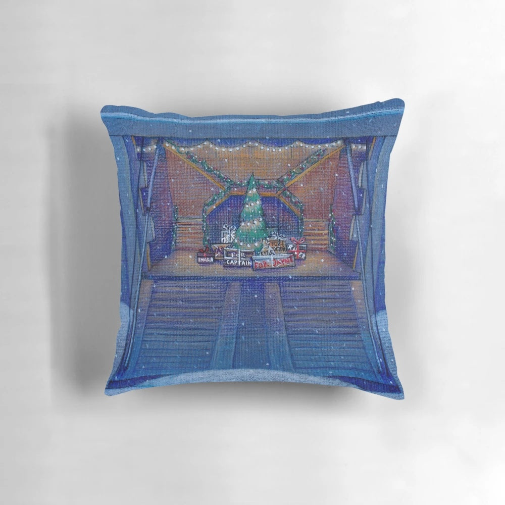 Firefly themed Christmas pillow featuring the cast of Serenity