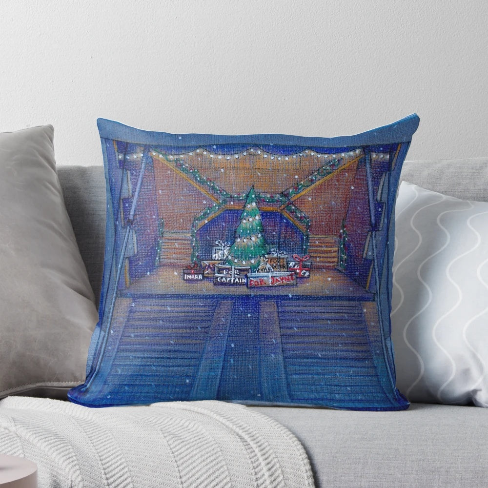 Firefly themed Christmas pillow featuring the cast of Serenity