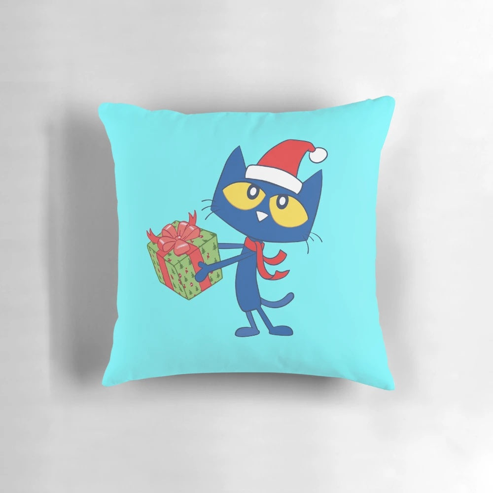 Pete the Cat Christmas Pillow featuring a festive and groovy design