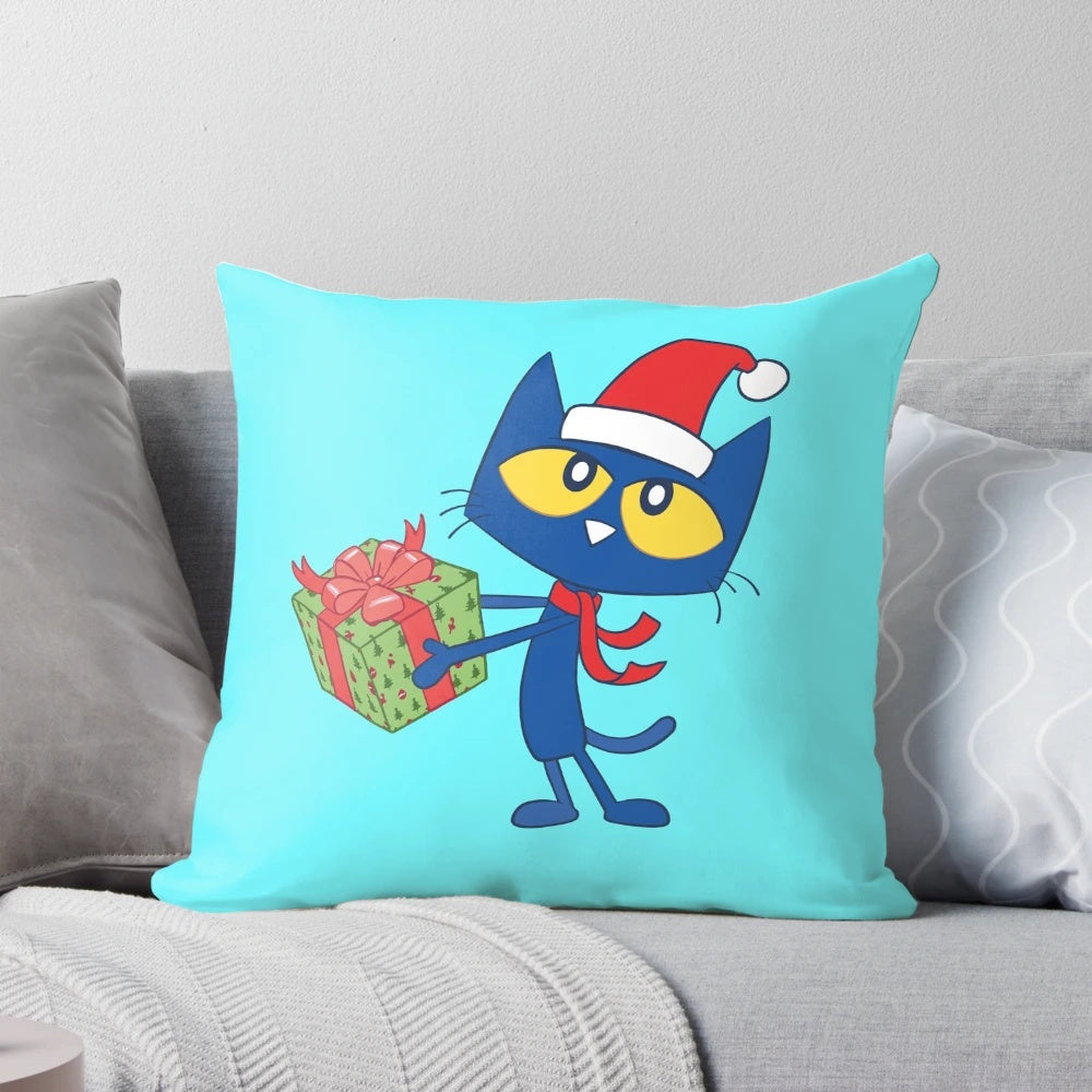 Pete the Cat Christmas Pillow featuring a festive and groovy design
