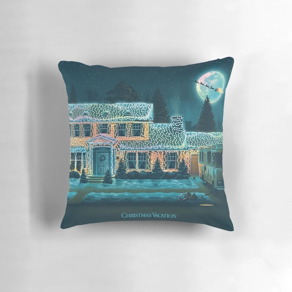 National Lampoon's Christmas Vacation Pillow featuring iconic characters and scenes from the classic holiday comedy movie