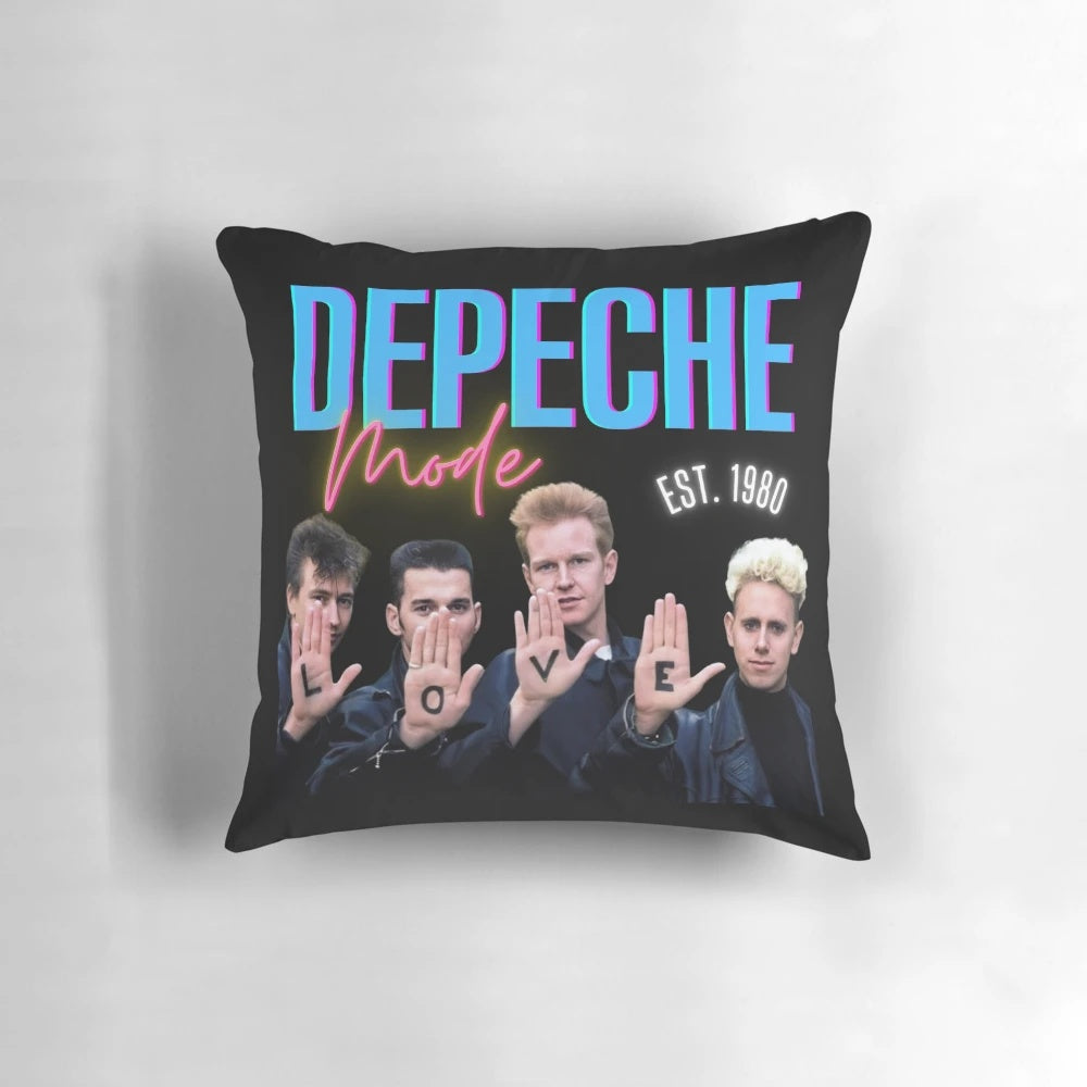 Depeche Mode 1980 Pillow, featuring the band's classic synth-pop sound