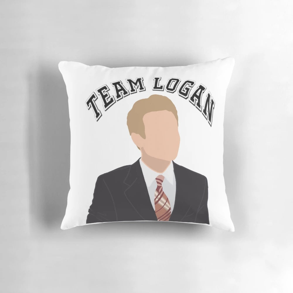 Decorative pillow featuring the Team Logan design from the Gilmore Girls TV series
