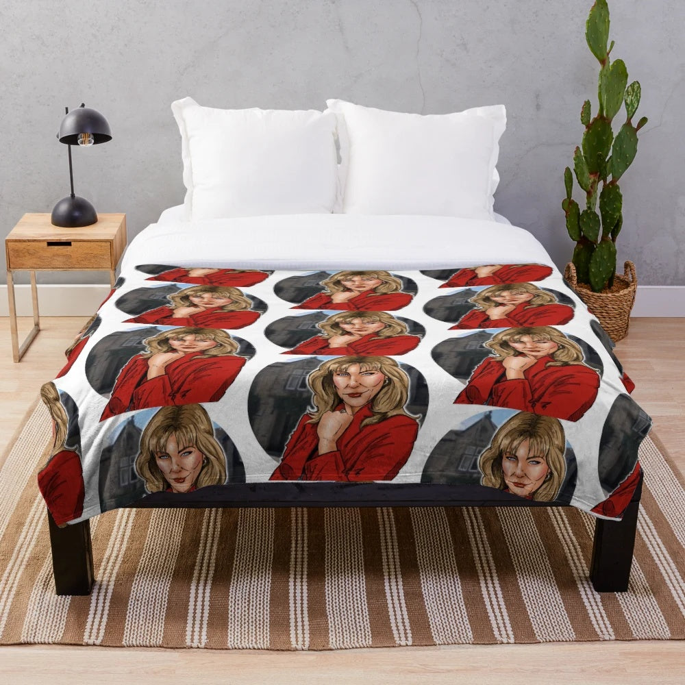 Plush Blanket Featuring the Iconic Kim Tate from Emmerdale